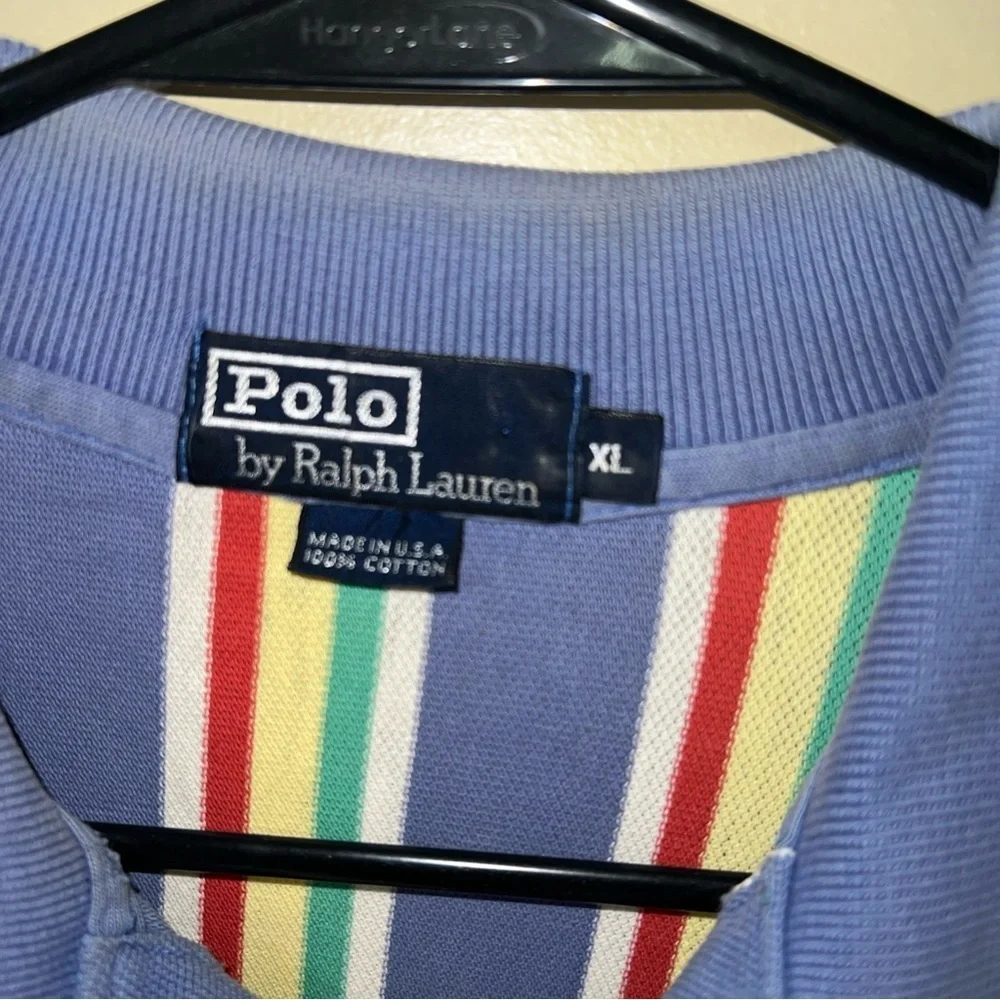 Polo Ralph Lauren Men’s Colorful Vertical Stripe Shirt XL blue